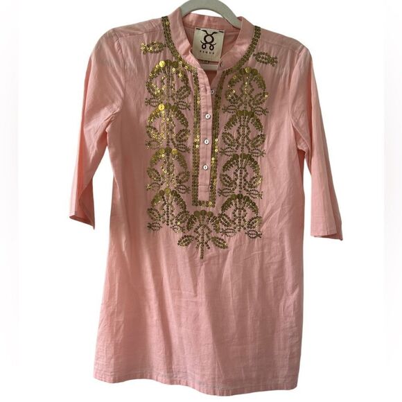Figue Sequin Embellished Jasmine Tunic Top in Pink - Picture 5 of 10